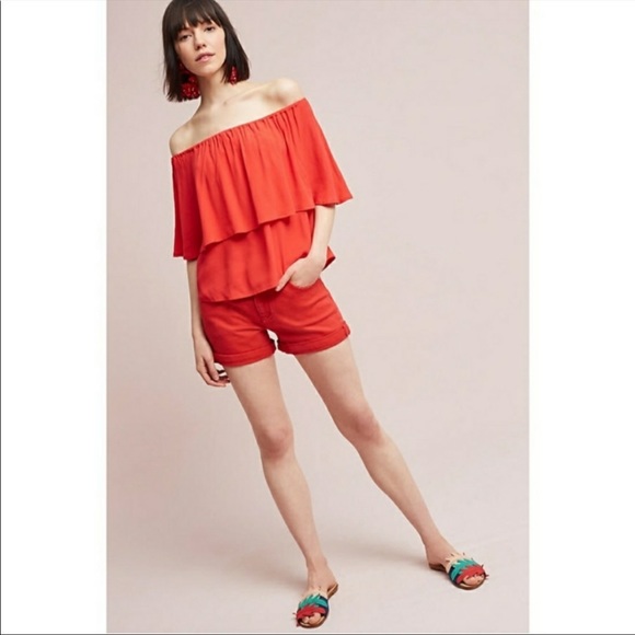 Anthropologie Pilcro Hyphen Red Rogue Shorts Size 30 | Run large - Picture 2 of 12
